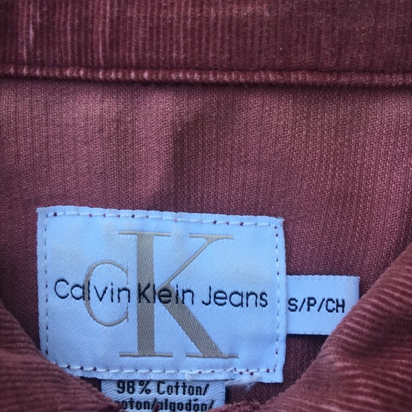 Calvin Klein Corduroy Burgundy Denim Jacket S - Picture 5 of 5